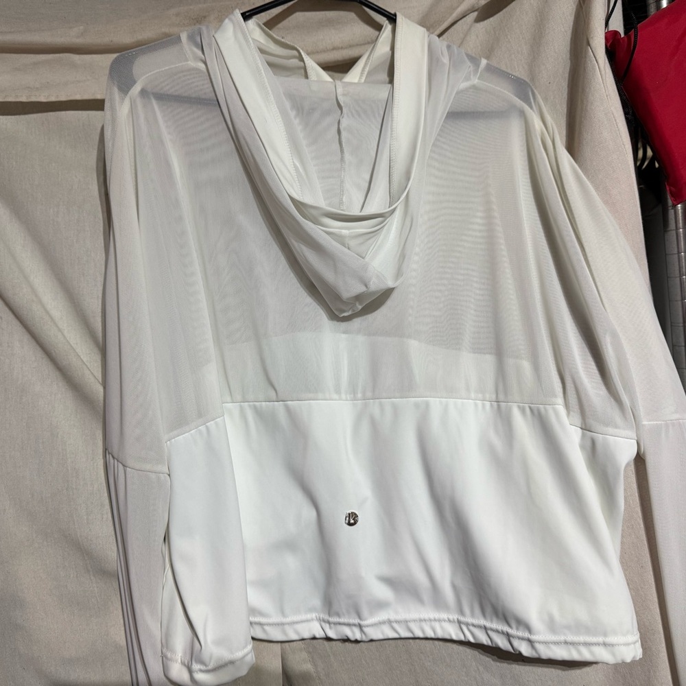 BuffBunny White Sheer Hoodie Top